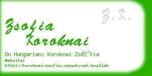 zsofia koroknai business card